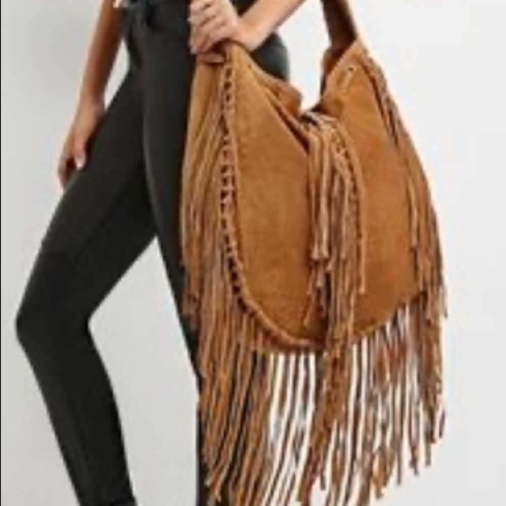 LF Raina Real suede brown bag